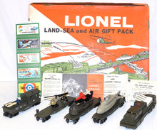 Load image into Gallery viewer, Lionel #1805 Land and Sea Gift Pack USMC Military Train Set Postwar Boxed Missile Launcher USMC action cars