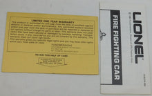 Load image into Gallery viewer, Lionel 8379 Pennsylvania Fire Fighter Car Reverses Lights Runs Motorized Unit O