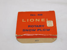 Load image into Gallery viewer, CLEAN Lionel #58 Great Northern Rotary Snow Plow Vulvcan Switcher 1959-61 BOXED
