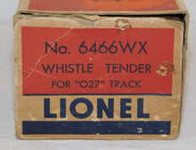 Load image into Gallery viewer, Lionel postwar 6466WX tender WHISTLES add sound to ANY steam engine 1948-49 BOXD