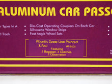 Load image into Gallery viewer, MTH MT- 20- 6500 Atlantic Coast Line 5 Car 70' Painted Aluminum Passenger Set 1996