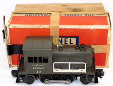 Load image into Gallery viewer, Lionel #42 Picatinny Arsenal Switcher Gas Turbine w/ Box 1957 Olive Green Runs