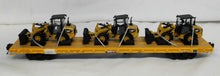Load image into Gallery viewer, MTH 20-98649 Caterpillar O Premier 60' Flat Car w/ 3 #906 compact wheel loaders 1/48