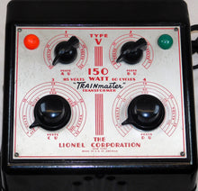 Load image into Gallery viewer, Lionel Type V transformer 150 watts RUNS 4 TRAINS 1939-47 RED PRINT O / STANDARD C-7