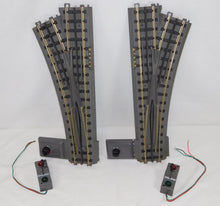 Load image into Gallery viewer, MTH 40-1020 1021 PAIR RealTrax RH/LH Switches 072 O Used Works great C7 +INSTRUCTIONS
