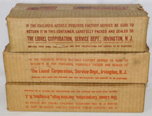 Load image into Gallery viewer, Lionel #347E BOXED Set w/ 8E Standard gauge passenger Set Olive w/ RED plates & trim 337 338 1920s Prewar (Copy)