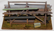 Load image into Gallery viewer, Custom BUILT Parker Pipe Rack Yard Diorama Hangman Creek #003 O/On3/On30 1/48