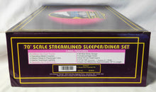 Load image into Gallery viewer, MTH 20-6615 SEABOARD 2CarSet 70' Aluminum Passenger Streamliner Sleeper Diner C-9