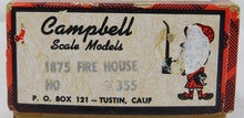 Load image into Gallery viewer, Campbell #355 HO scale 1875 Fire House Kit Complete SEALED BAGS HOn3 Vintage