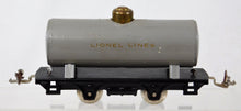 Load image into Gallery viewer, Lionel Trains #804 Prewar Tank Car Pro repaint Gray w/gold tinplate O 23-34 4whl