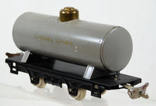 Load image into Gallery viewer, Lionel Trains #804 Prewar Tank Car Pro repaint Gray w/gold tinplate O 23-34 4whl