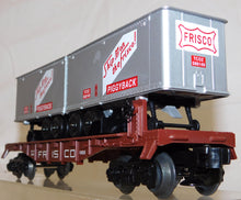 Load image into Gallery viewer, Lionel 6-16926 Frisco Flat Car with two Trailers Piggyback SLSF O 027 3rail C-8