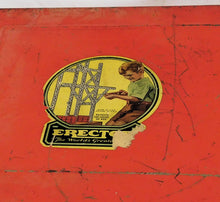 Load image into Gallery viewer, Gilbert ERECTOR set 9 1/2 Automotive Set w/ Parachute Jump 1949 w/motor Red case