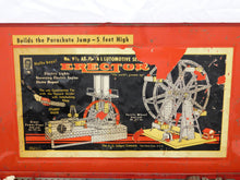 Load image into Gallery viewer, Gilbert ERECTOR set 9 1/2 Automotive Set w/ Parachute Jump 1949 w/motor Red case