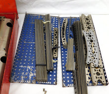 Load image into Gallery viewer, Gilbert ERECTOR set 9 1/2 Automotive Set w/ Parachute Jump 1949 w/motor Red case