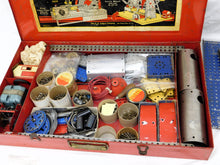 Load image into Gallery viewer, Gilbert ERECTOR set 9 1/2 Automotive Set w/ Parachute Jump 1949 w/motor Red case