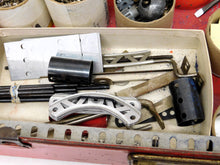 Load image into Gallery viewer, Gilbert ERECTOR set 9 1/2 Automotive Set w/ Parachute Jump 1949 w/motor Red case