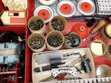 Load image into Gallery viewer, Gilbert ERECTOR set 9 1/2 Automotive Set w/ Parachute Jump 1949 w/motor Red case