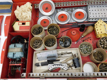 Load image into Gallery viewer, Gilbert ERECTOR set 9 1/2 Automotive Set w/ Parachute Jump 1949 w/motor Red case