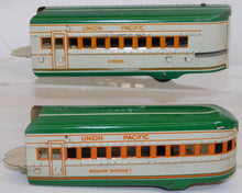 Load image into Gallery viewer, Marx M10005 Union Pacific passenger Set Green Cream Streamline UP windUp +USRPO