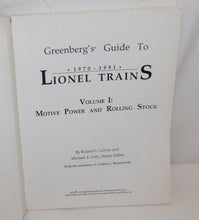 Load image into Gallery viewer, Greenberg's Guide Lionel Trains 1970-1991 Vol1 Locomotives Rolling Stock 10-7535