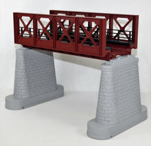 Load image into Gallery viewer, MTH Trains O Gauge RealTrax RUST Girder Bridge #1 w/ piers 10" long three rail