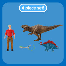 Load image into Gallery viewer, Schleich Dinosaurs #41465 Tyrannosaurus Rex Attack Set Baby Stegosaurus C-9 boxwear