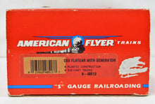 Load image into Gallery viewer, American Flyer 6-48513 CSX Depressed Center Flat Car W/ Yellow Generator S scale