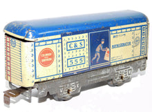 Load image into Gallery viewer, Marx 555 Colorado Southern Man in Door 6" tinplate refrigerator C&S silver base