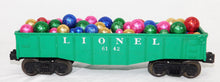 Load image into Gallery viewer, Lionel 6142 Classc Green Gondola w/Giant Christmas Ornaments Load Postwar custom