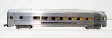 Load image into Gallery viewer, CLEAN American Flyer 663 Aluminum Observation Car Metal lighted w/drumhead 1950s
