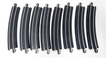 Load image into Gallery viewer, Bachmann Trains HO 44403 22" radius curved (8) Snap-Fit E-Z Track Steel Black