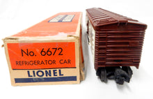 Load image into Gallery viewer, BOXED Lionel Train 6672 Santa Fe SFRD Refrigerator Car blue letters 1954 Postwar
