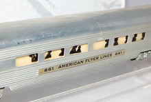 Load image into Gallery viewer, CLEAN American Flyer 661 Aluminum Coach Car Metal lighted 1950s Link streamlined