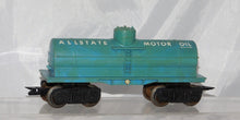 Load image into Gallery viewer, Marx 9553 Blue Allstate Motor Oil Single dome Tank Car Sears Type F trucks 1959