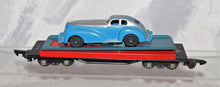 Load image into Gallery viewer, American Flyer 715 Unloading flatcar w/Blue & Silver Manoil Coupe 1952 blue ramp
