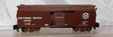 Load image into Gallery viewer, American Flyer 6-48354 Southern Pacific Boxcar 108730 Fctry Brown painted trucks