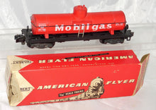 Load image into Gallery viewer, American Flyer 958 Mobilgas Single Dome Tank Car Red C7 in 24315 Box PlasticBase