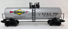 Load image into Gallery viewer, Lionel 6-17910 Sunoco Tank Car Oil Gas Petroleum Standard O Gauge Silver Unibody