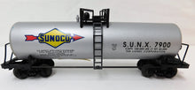 Load image into Gallery viewer, Lionel 6-17910 Sunoco Tank Car Oil Gas Petroleum Standard O Gauge Silver Unibody