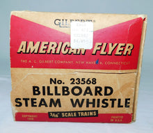 Load image into Gallery viewer, American Flyer 23568 Steam Whistling Billboard Sound BOXED w/ button & instructions