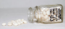 Load image into Gallery viewer, Lionel SP Smoke Pellets bottle FULL 50 tablets CLEAR bottle Early 1940s black Print