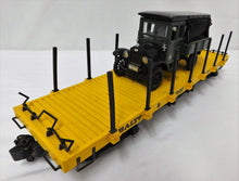 Load image into Gallery viewer, Bachmann 95615 Baltimore & Ohio Flat Car w/ stakes 1525 B&O G gauge Yellow C-8