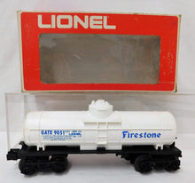 Load image into Gallery viewer, Lionel 6-9051 Firestone Tank Car Mid 1970s Train White w/ Blue Letters GATX 9051