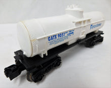 Load image into Gallery viewer, Lionel 6-9051 Firestone Tank Car Mid 1970s Train White w/ Blue Letters GATX 9051