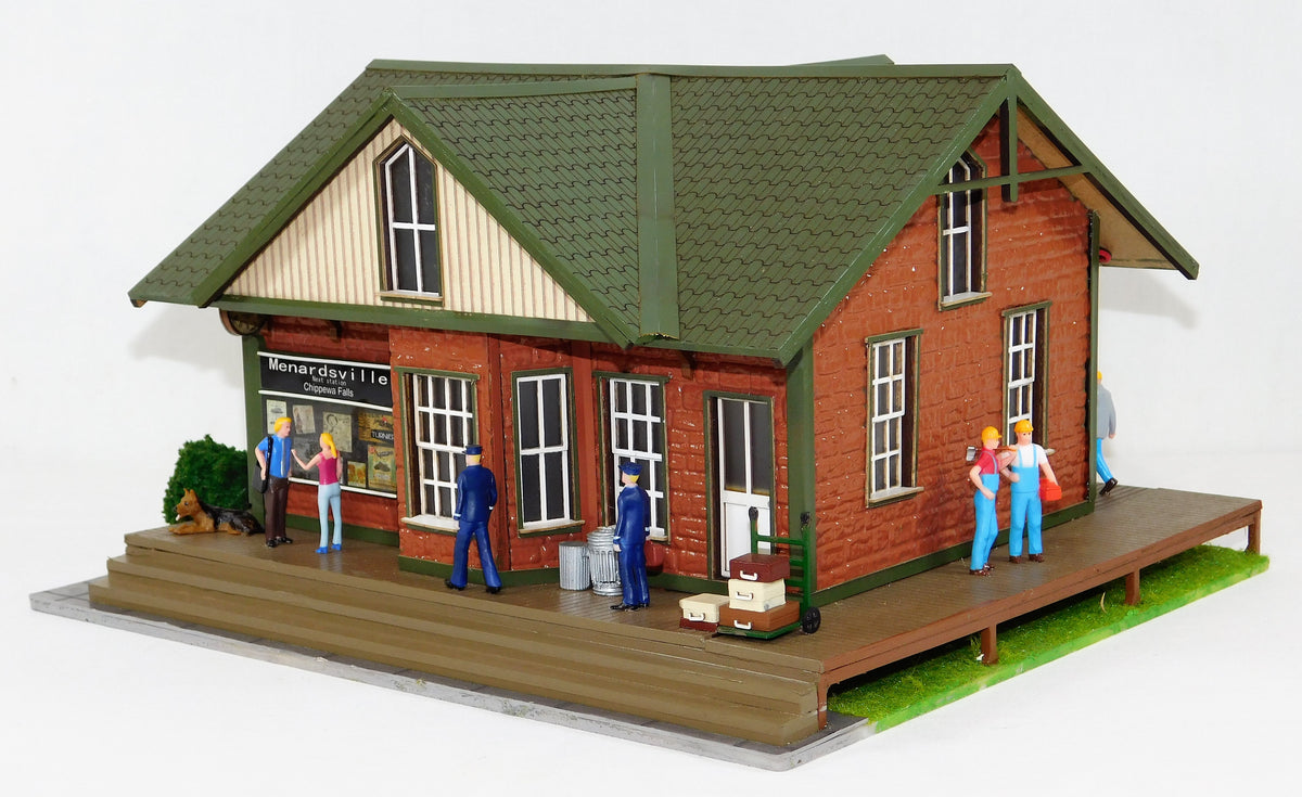 Menards O Scale Menardsville Train Station Fully Assembled Lighted Fig Lone Star Trains
