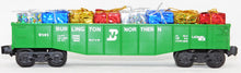 Load image into Gallery viewer, Lionel Trains BURLINGTON CHRISTMAS gondola w/ Small Present Load O 027 CB&Q C-7