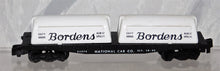 Load image into Gallery viewer, American Flyer 24575 National Car Co Flatcar w/ Borden's Milk Containers Pikemas