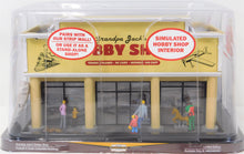 Load image into Gallery viewer, Menards 2750616 O Gauge Grandpa Jack's Hobby Shop C9+ Train layout building lit