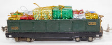 Load image into Gallery viewer, Lionel 812 Prewar Dark Green Gondola w/ Multi-Sized Christmas presents Latch coupler